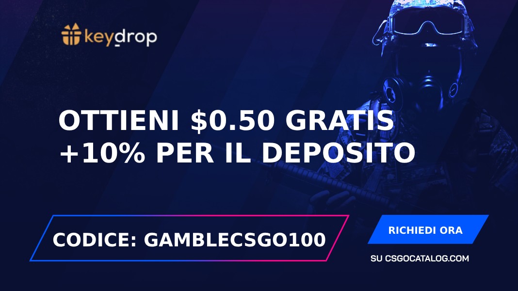 Codici promozionali Key-Drop: Usa “Gamblecsgo100” e ottieni 0,5$ gratis