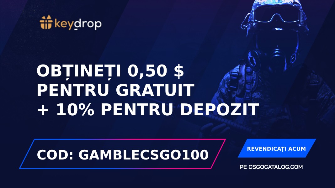 Coduri promoționale Key-Drop: Utilizați „Gamblecsgo100” și obțineți 0.5$ gratuit