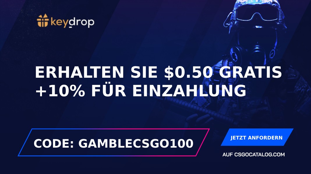 Key-Drop Promo-Codes: Verwenden Sie „Gamblecsgo100“ und erhalten Sie 0.5$ gratis