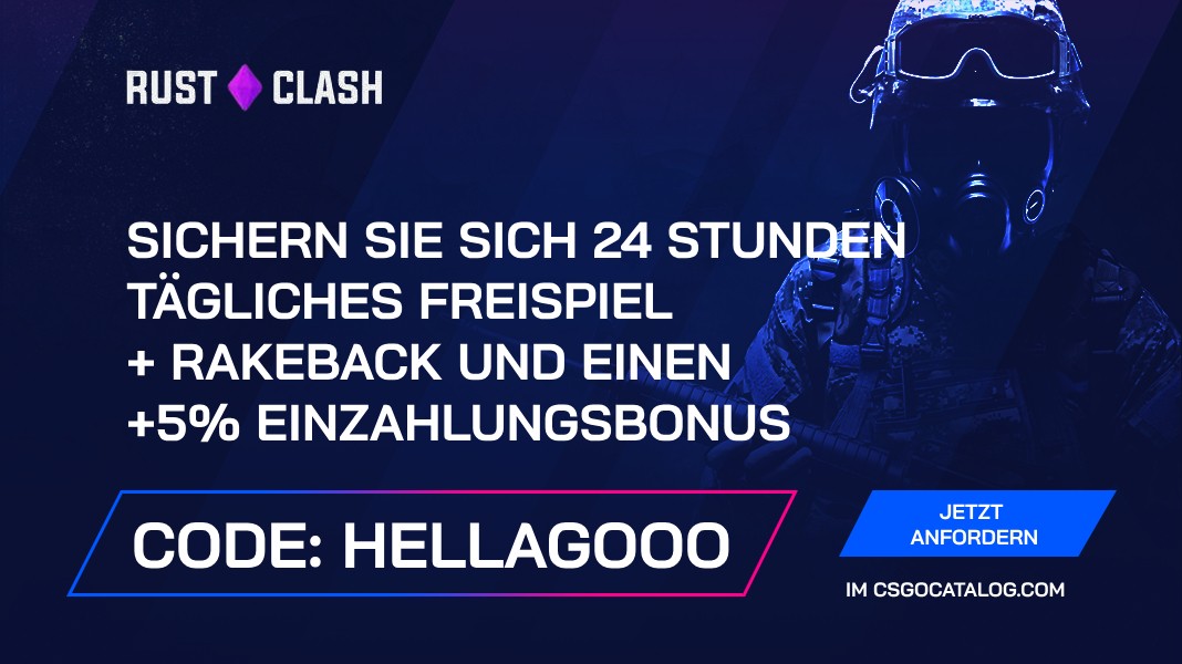 RustClash Promo Code: Benutze „HELLAGOOO“ und schalte täglich einen kostenlosen Fall frei